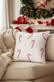 Resim Charm Baston Şeker İşlemeli Krem Kırlent 45x45 35255A 