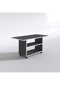 Resim Kenzlife orta salon sehpası prag gri 045*090*50 tekerlekli yemek masası 