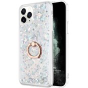 Resim Apple Iphone 11 Pro Max Kılıf Glitter Liquid Holder Gümüş Microsonic