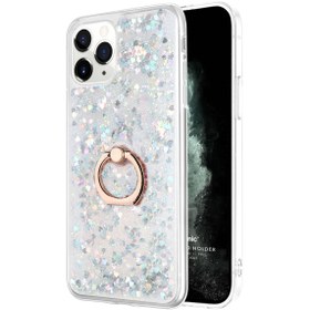 Resim Apple Iphone 11 Pro Max Kılıf Glitter Liquid Holder Gümüş 