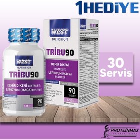 Resim West Nutrition Tribu90 Demir Dikeni & Lepidyum 1250 Mg. 90 Tablet-Tribulus Pillbox Hap Kutusu 