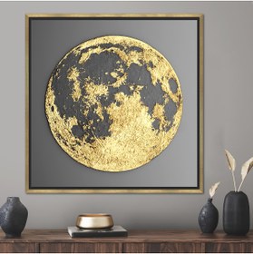 Resim Kayra Export Kanvas Tablo, Gold Çerçeveli Kanvas Tablo, Gold Moon Canvas Baskı, Çağdaş Kanvas Dekor, 