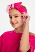 Resim Babygiz Kız Çocuk Pamuklu Penye Kaymaz Terletmez Ultra Hafif Esnek Fiyonk Bağlamalı Saç Bandı Bandana 