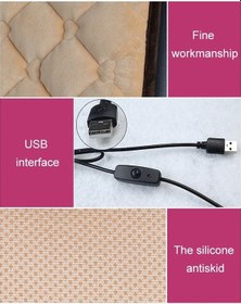 Resim Sones Araba Usb Koltuk Isıtıcı Yastık Isıtıcı Kapak Kış Isıtmalı Sıcak Mat, Stil: Kare Kahve 