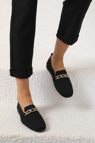Resim Lorenya Shoes Kadın Romeo Siyah Loafer Ayakkabı 
