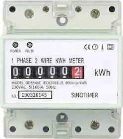 Resim 220v Tek Fazlı Kwh Ölçer, 100a Analog Elektrik Kullanım Monitörü 