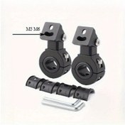 Resim Dashanshop Siyah 2 Adet Paslanmaz Çelik Motor Shot Lamba Braketi - Ayarlanabilir Motosiklet Far Ve Sis Lambası Aksesuarı 