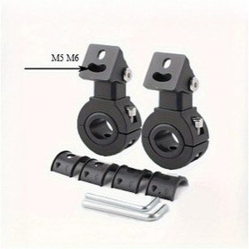 Resim Dashanshop Siyah 2 Adet Paslanmaz Çelik Motor Shot Lamba Braketi - Ayarlanabilir Motosiklet Far Ve Sis Lambası Aksesuarı 