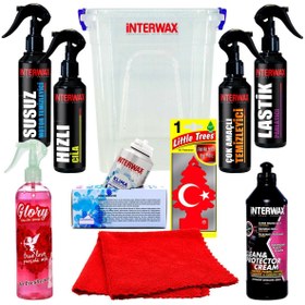 Resim INTERWAX OTO BAKIM SETİ OTO TEMİZLİK ÜRÜNLERİ 9 ÜRÜN + KOVA 