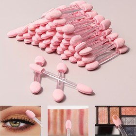 Resim Eyeshadow Applicators, 50 adet Eyeshadow Uygulayıcısı Çift Taraflı Göz Makyajı Uygulayıcıları Kısa Sünger Eyeshadow Uygulayıcısı 