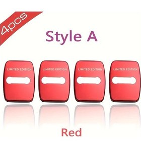 Resim Hightower Red, Stil A 4 Adet Premium Paslanmaz Çelik Kapı Kilidi Kapağı - Kolay Montaj, Delme Yok 
