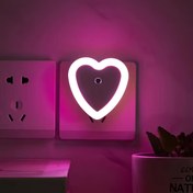 Resim 1/2 adet Akıllı Hareket Sensörü LED Gece Lambası, Kalp Şeklinde Tasarlanmış Duvara Monte İç Mekan Duvar Lambası, Şok Geçirir, 110V/220V, Merdivenler, Yatak Odası, Mutfak, Yönlendirici Aydınlatma, İç Mekan Duvar Lambası | Modern Duvar Lambası | Şok Geçirir Lamba 