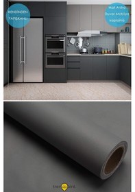 Resim Trendpoint Kendinden Yapışkanlı 60cm 500cm Mat Antra Duvar Kağıdı Mutfak Tezgah Dolap Masa Kaplama 