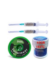 Resim Kimei Lehim Solder Paste 183 C Uyumlu 42g Flux Lehim Toplama 2uul Lehim Emme Teli 2,0 Mm 1,5 Metre// 