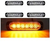 Resim Pazly Kamyonlar İçin Led Kehribar Işıkları, 6 Adet Sarı, Pad Ve Vidalı Parlak Montajlı Led Bar Şeritleri, Off Road Arabalar, 12v Pilsiz 