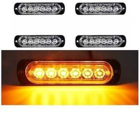 Resim Pazly Kamyonlar İçin Led Kehribar Işıkları, 6 Adet Sarı, Pad Ve Vidalı Parlak Montajlı Led Bar Şeritleri, Off Road Arabalar, 12v Pilsiz 