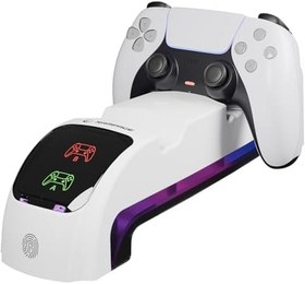 Resim Rampage RP-PS5 S RGB Işıklı PlayStation 5 Slim Uyumlu Hızlı Şarj İstasyonu - Oyun Kolu Şarj Standı - İkili Şarj Dock 