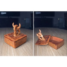 Resim Cogo Seramik El Yapımı Seramik Boynuzlu Totem Takı & Obje Kutusu 