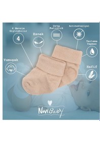 Resim Novibaby 12'li Bambu Yenidoğan Bebek Çorap I Mix Girl I Kız Erkek Bebek Çorabı Çok Renkli 