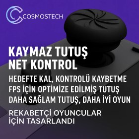 Resim Cosmostech Kontrolfreek Turbo Nintendo Switch Joy-Con Uyumlu High-Rise Konkav Analog Başlık (Siyah) 