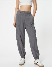 Resim Koton Kargo Jogger Pantolon Cepli Lyocell Kumaş Gri 4sal40039ıw Gri 