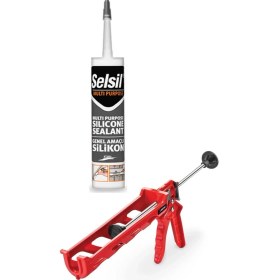 Resim Selsil Beyaz Silikon ve Silikon Tabancası 