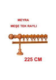 Resim Meyra Demonte Başlıklı Ahşap Rustik Perde Askısı - Tek Raylı -meşe 225 Cm Meşe 