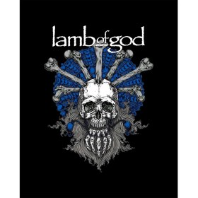 Resim Lamb Of God Bearded Skull Siyah Büyük Sırt Patch Yama 