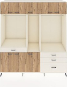 Resim Kronos Dolap 8 Raflı 4 Çekmeceli 3 Askılı 220x59x243 Aytaşı-çam/aytaşı Atlas Çam/aytası 