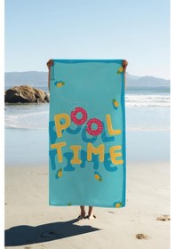 Resim Dijital Baskı Plaj Deniz Havlusu Pool Time Desenli Peştamal Hvl0173 Renkli 