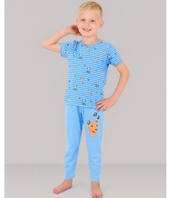 Resim Vitmo Erkek Çocuk 3'lü %100 Pamuklu 1-2-3 Yaş Pijama Takımı Model:115 Çok Renkli 