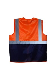 Resim Reflektörlü Cepli Iki Renkli Mühendis Ikaz Yeleği 