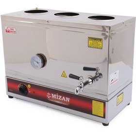 Resim Mizan Çay Semaveri Çay Kazanı 38lt Elektrikli 3 Hazneli Tek Ocaklı (demlik Dahil Değildir) 