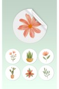 Resim Hafsa Ticaret Teşekkür Etiketi Sticker (70 Adet) Flowers Tema 