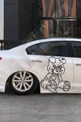 Resim STİCKERCI BEY 60*50 Cm Katil Bear Yan Kapı Siyah Vektörel Özel Tasarım Folyo Kesim Sticker Kaplama 