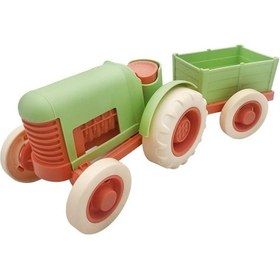Resim Let's Be Child Römorklu Sürtmeli Plastik Traktör Lc-30878 Açık Yeşil-turuncu 
