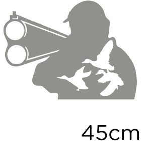 Resim MIGNATIS Elinde Tüfeği Ile Kuş Avlamaya Çalışan Avcı Sticker 45 Cm - Gri 