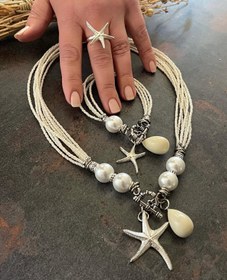 Resim 925 Ayar Gümüş Deniz Yıldızı İnci Set 