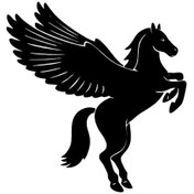 Resim Kanatlı Pegasus Sticker Oto-motor-laptop-duvar-dekor 10 X 10 Cm 