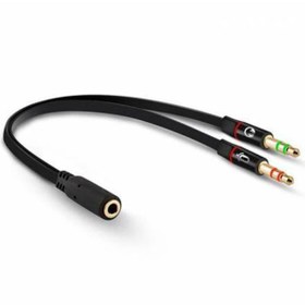 Resim POWERMASTER PM-1444 3.5MM STEREO DİŞİ X 2 STEREO ERKEK KULAKLIK MİKROFON HOPARLÖR AYIRICI 20 CM KABLO 