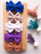 Resim SeherBebeButik Kız Çocuk & Bebek Kaşkorse Fiyonklu Bandana 5'li Set 