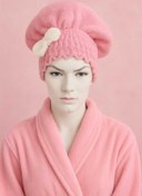 Resim Skygo Saç Kurulama Banyo Duş Bonesi – %100 Pamuk , Fiyonklu Pembe 