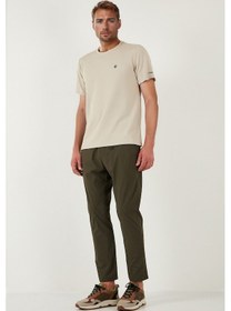 Resim Buratti Slim Fit Lastikli Bel Boru Paça Kemer Detaylı Erkek Pantolon 5543S86Jmilano Haki 