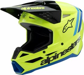 Resim Alpinestars SM3 Youth Radium Off-Road Çocuk Genç Motosiklet Kaskı Sarı Siyah Mavi 