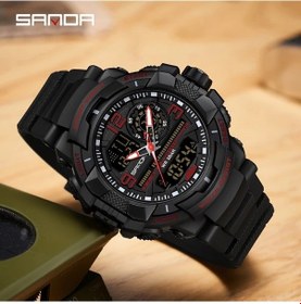 Resim Oldfriend Sanda Erkek Spor Saati Kırmızı Led Ekran Lüminesans Takvim Ve Stopwatch Fonksiyonlu Diğer 