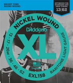 Resim D'Addario EXL158 XL Nickel Elektro Gitar Teli - Baritone Light (13-62) 