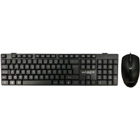 Resim XASER Km-881 Siyah Usb Combo Q Standart Kablolu Klavye Mouse Set 
