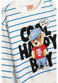 Resim Koton Erkek Bebek Sweatshirt Uzun Kollu Bisiklet Yaka Ayıcık Baskılı Pamuklu 001 