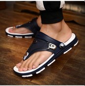 Resim Koyu Mavi Erkek Yazlık Slip-on Terlik İçi Ve Dışı Kaymaz Plaj Sandaletleri Koyu Mavi 