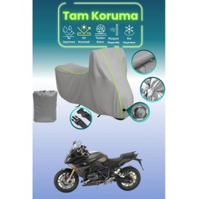 Resim Dokaca Neo Gri Neon Fitilli Kilit Uyumlu Bmw R 1200 Rs Uyumlu Motor Brandası, Koruyucu Örtü 